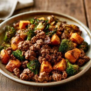 Bowl Proteico de Carne Salteada con Boniato Asado y Vegetales