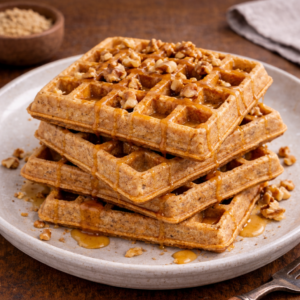 Waffles Integrales con Miel y Nuez