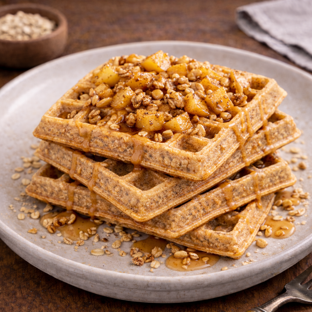 Waffles de Avena y Manzana con Canela y Nuez